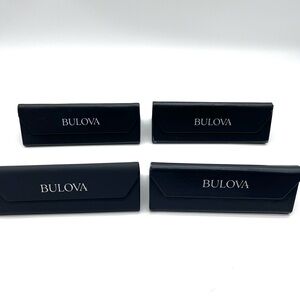 Bulova Sunglasses Case Lot of 4 Black Clamshell Storage Holders GUC
